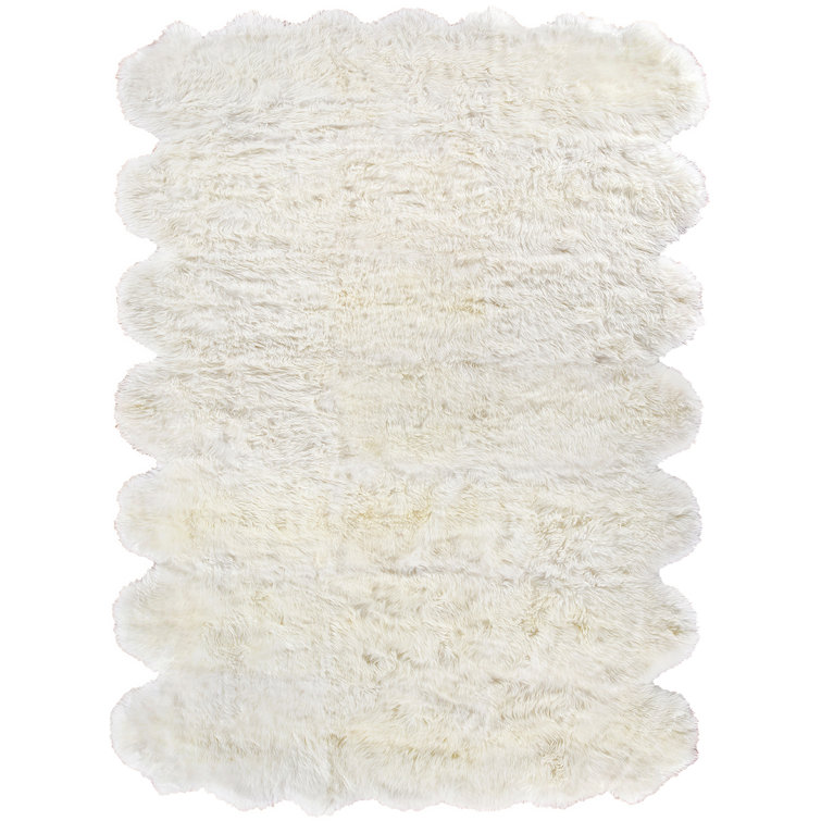 Exquisite Rugs Sheepskin Area Rug in Ivory Perigold